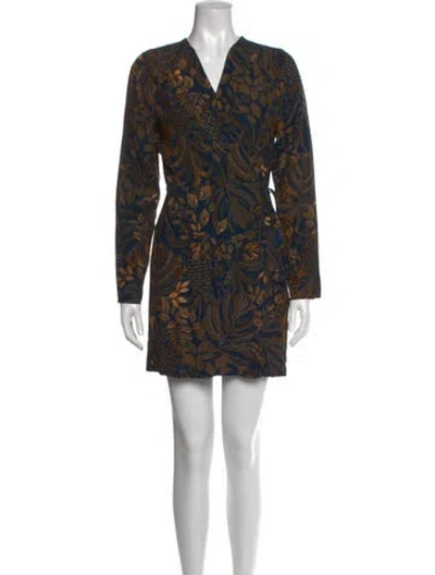 Pre-owned Farm Rio Floral Print Mini Dress W/ Tags In Black