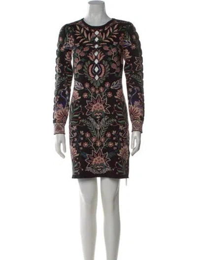 Pre-owned Farm Rio Floral Print Mini Dress W/ Tags In Black