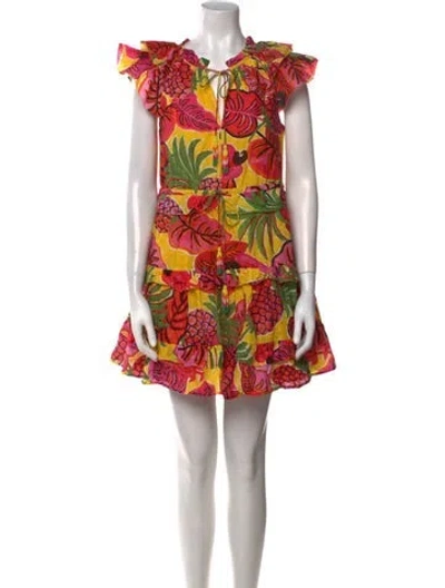 Pre-owned Farm Rio Floral Print Mini Dress W/ Tags In Multi