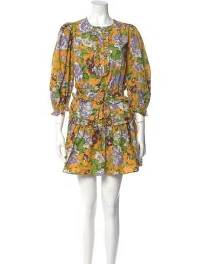 Pre-owned Farm Rio Floral Print Mini Dress W/ Tags In Multi