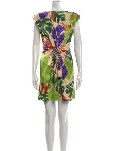 Pre-owned Farm Rio Floral Print Mini Dress W/ Tags In Multi