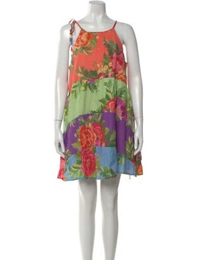 Pre-owned Farm Rio Floral Print Mini Dress W/ Tags In Multi