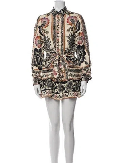 Pre-owned Farm Rio Floral Print Mini Dress W/ Tags In Multi