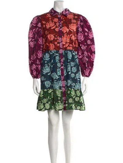 Pre-owned Farm Rio Floral Print Mini Dress W/ Tags In Multi