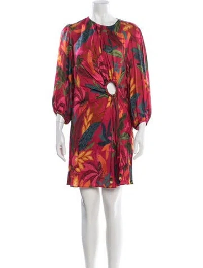 Pre-owned Farm Rio Floral Print Mini Dress W/ Tags In Orange