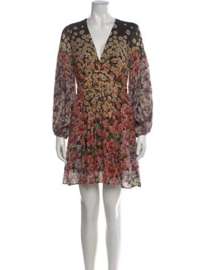 Pre-owned Farm Rio Floral Print Mini Dress W/ Tags In Orange