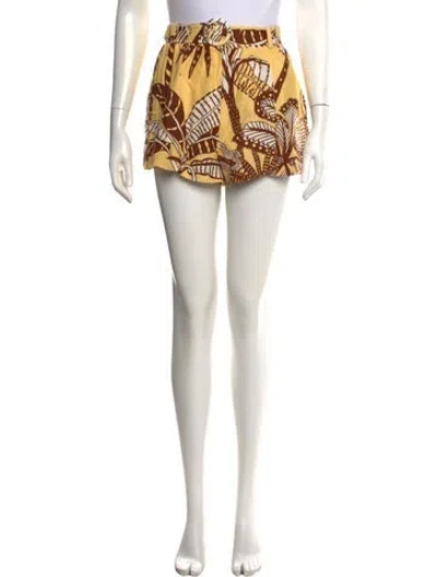 Pre-owned Farm Rio Floral Print Mini Shorts In Black
