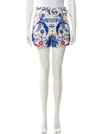 Pre-owned Farm Rio Floral Print Mini Shorts In Multi