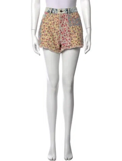 Pre-owned Farm Rio Floral Print Mini Shorts In Multi