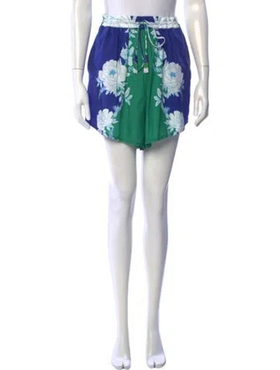 Pre-owned Farm Rio Floral Print Mini Shorts In Multi