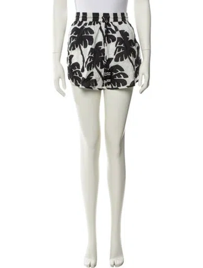 Pre-owned Farm Rio Floral Print Mini Shorts In Neutral