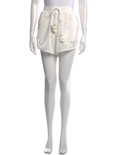 Pre-owned Farm Rio Floral Print Mini Shorts W/ Tags In Neutral