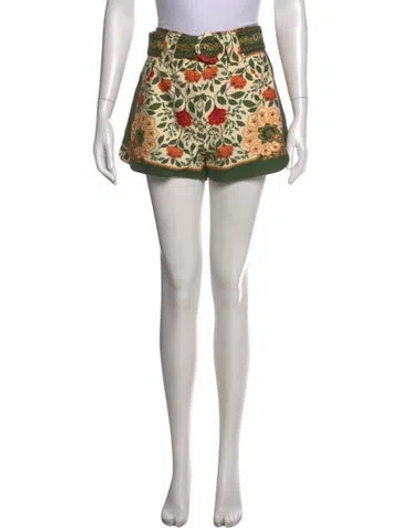 Pre-owned Farm Rio Floral Print Mini Shorts W/ Tags In Purple