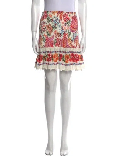 Pre-owned Farm Rio Floral Print Mini Skirt In Multi