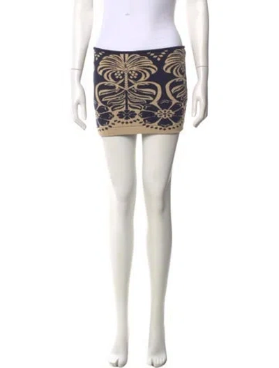 Pre-owned Farm Rio Floral Print Mini Skirt In Neutral