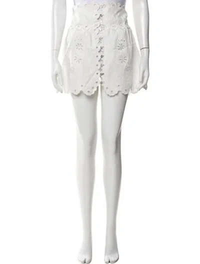 Pre-owned Farm Rio Floral Print Mini Skirt In Neutral