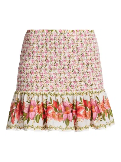 FARM RIO FLORAL-PRINT MINI SKIRT