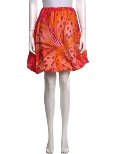 Pre-owned Farm Rio Floral Print Mini Skirt In Pink