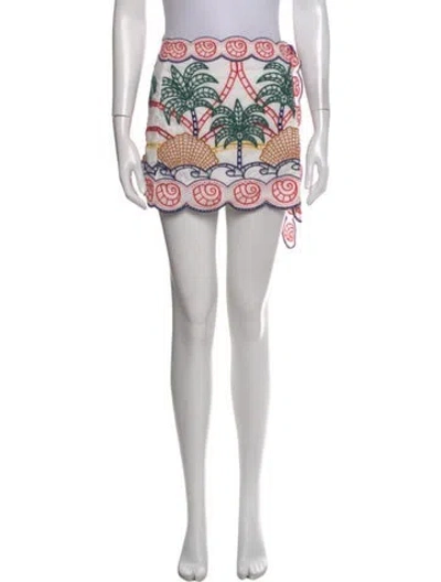 Pre-owned Farm Rio Floral Print Mini Skirt W/ Tags In Black