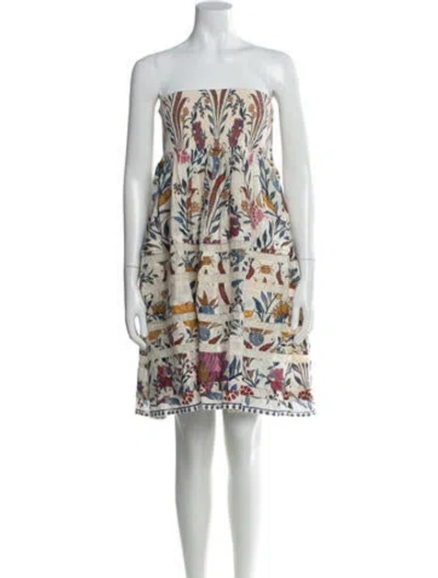 Pre-owned Farm Rio Floral Print Mini Skirt W/ Tags In Neutral