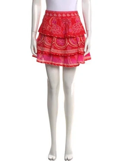 Pre-owned Farm Rio Floral Print Mini Skirt W/ Tags In Pink