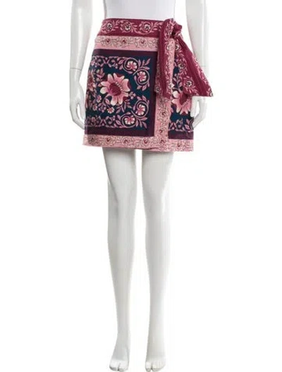 Pre-owned Farm Rio Floral Print Mini Skirt W/ Tags In Purple