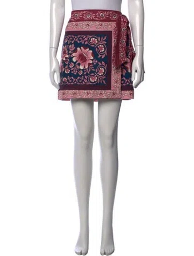 Pre-owned Farm Rio Floral Print Mini Skirt W/ Tags In Purple