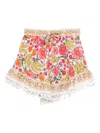 Farm Rio Floral-print Pom-pom Shorts In Multi