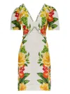 Farm Rio Picnic Flower Printed Linen Maxi Dress In Multi
