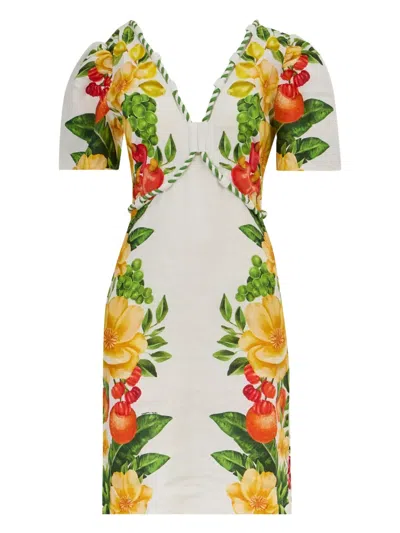 FARM RIO FLORAL-PRINT PUFF-SLEEVE MAXI DRESS