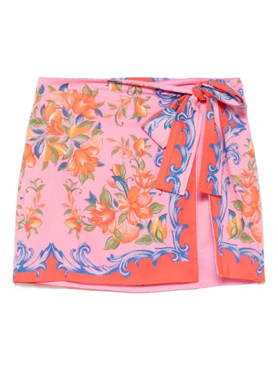 Farm Rio Floral-print Sarong In Pink