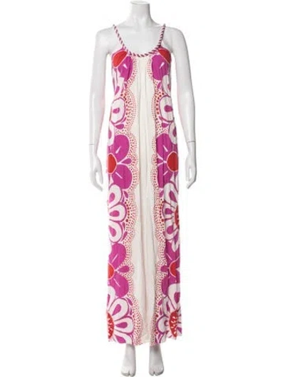 Pre-owned Farm Rio Floral Print Scoop Neck Jumpsuit In Multi