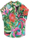 Farm Rio Jardin De Rive Cover-up Shirt In Green