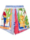 Farm Rio Shorts In Misto Lino Stampato Donna In White