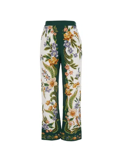 Farm Rio Floral-print Trousers In Black