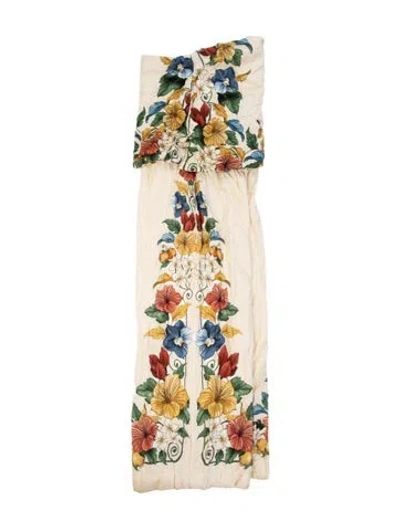 Pre-owned Farm Rio Floral Print V-neck Jumpsuit In Neutrals