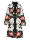 Farm Rio Floral-swan Print Belted Coat In Multi