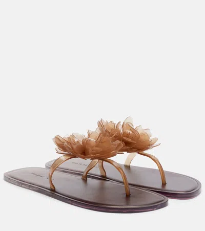 Farm Rio Floral Thong Sandals In Brown