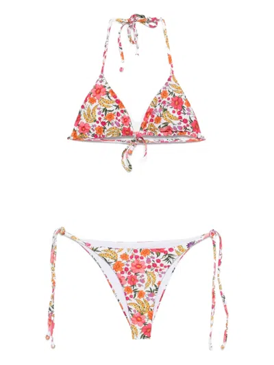 Farm Rio Floral Triangle Bikini In Multi