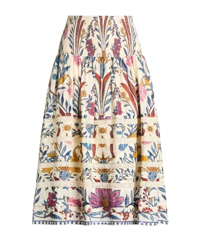 Farm Rio Floral Trumpet Skirt In Multi