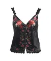 Farm Rio Floral Velvet Top In Multi