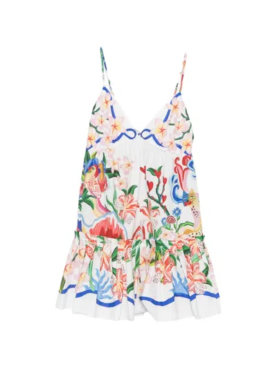 Farm Rio Floral-print Ruffled Mini Dress In Multi