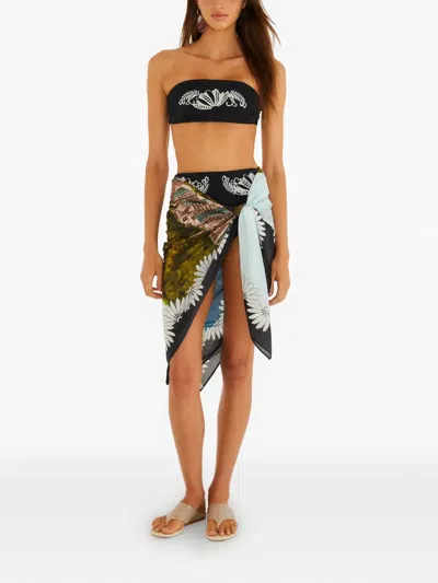 Farm Rio Floral-print Sarong In Purple