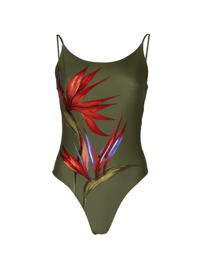 FARM RIO FLORAL-PRINT SWIMSUIT