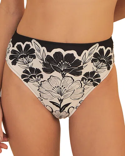 Farm Rio Flower Bikini Bottoms In Off White