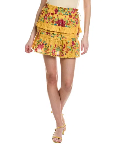 Farm Rio Flower Dream Mini Skirt In Yellow
