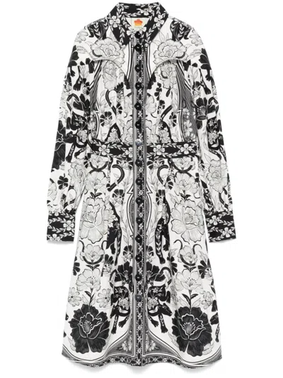 FARM RIO FLOWER LEOPARDS MIDI DRESS