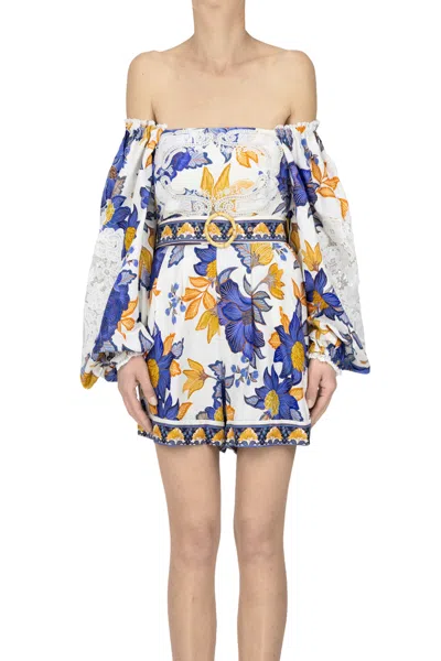 Farm Rio Flower Print Cotton Jumpsuit In Multi