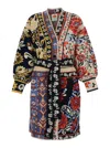 Farm Rio Floral-patchwork Cardi-coat In Multi