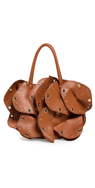 Farm Rio Flower Studded Bag Cuoio In Brown